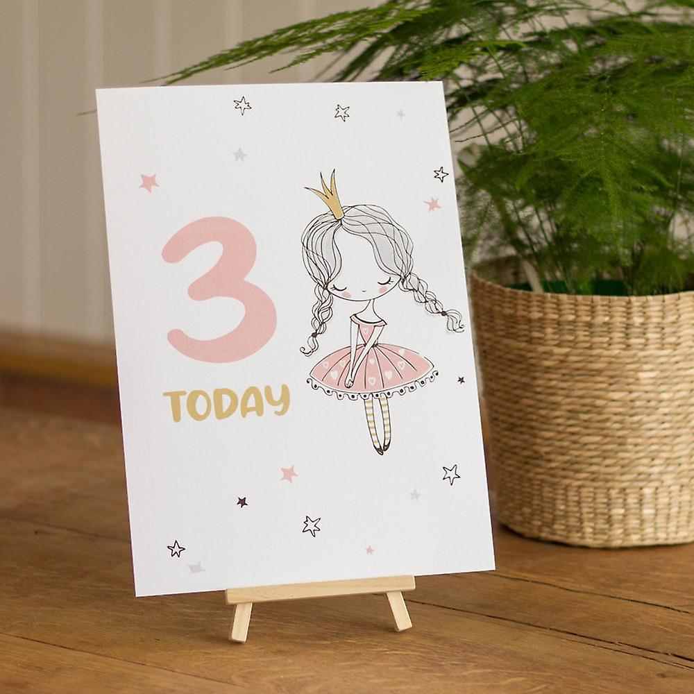 バレリーナ3歳の誕生日テーブルサイン&イーゼル|ガールズバレエパーティー かわいい装飾