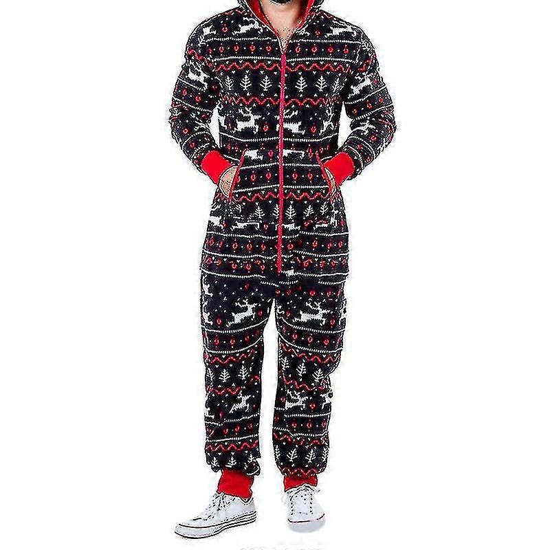 Erkek Rahat Noel Onesie Pijama, Tatil Yetişkin Rahat Tulum