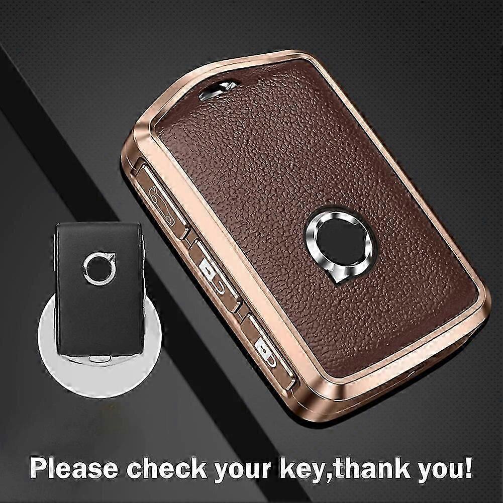 Télécommande à 5 boutons en cuir d’aluminium porte-clés de voiture pour Volvo S60 S90 XC60 V90 Shell Fob Key Case Protection Skin fg2025031701173