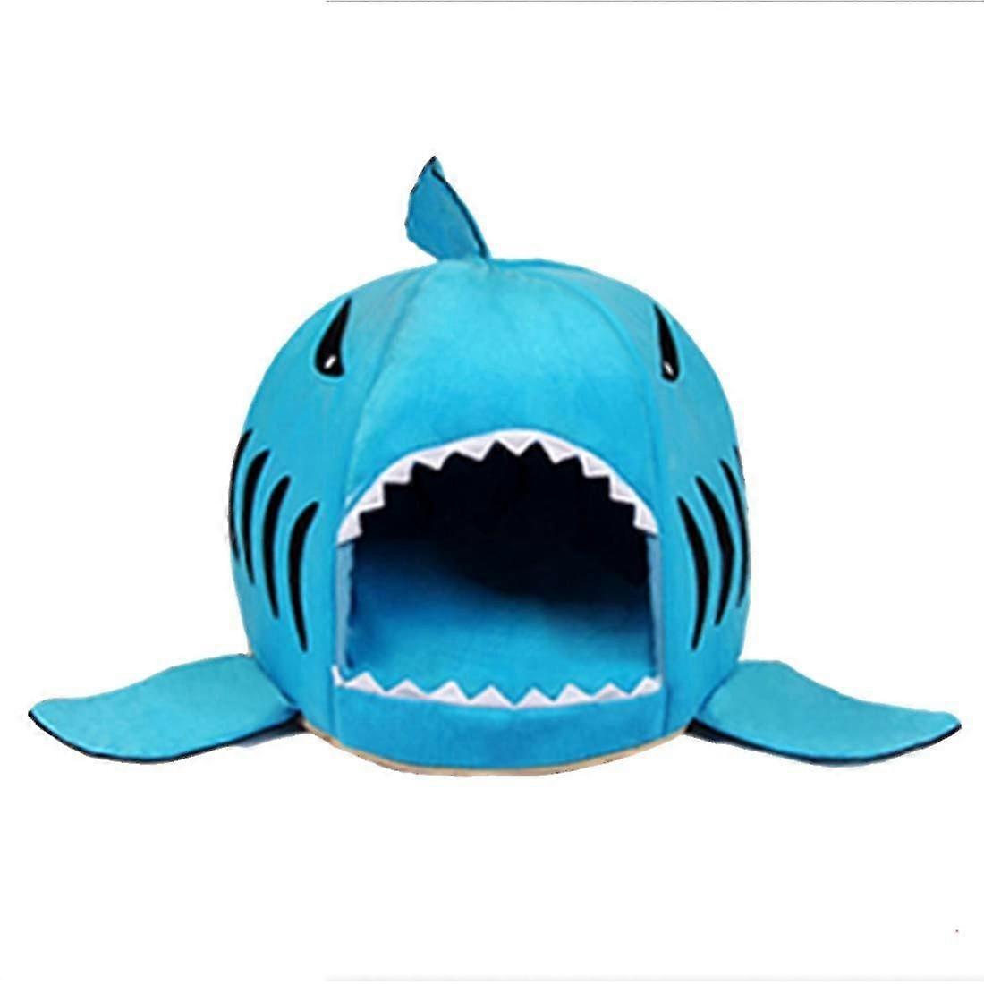 Indoor Pet House Bed for Small Dog and Cat Portable Foldable Shark 2 in 1 Nest Sofa Warm Plush Dog Puppy Cat Igloo Bed
