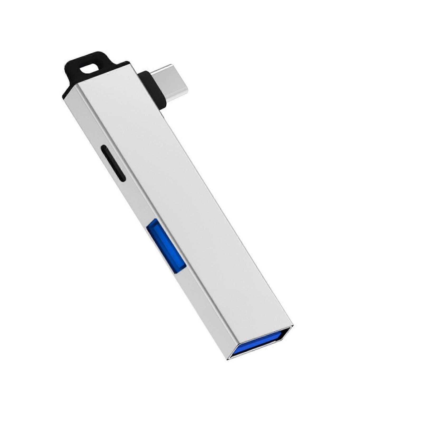 Sleekly USB C Hub Type C Expansion Hub with Hanging Hole Design for Easy Carrying and Universal Compatibility Capacity Silver
