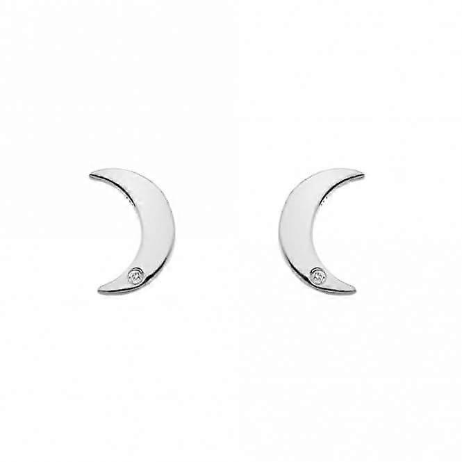 Orecchini a mezzaluna con diamanti in argento sterling DE588