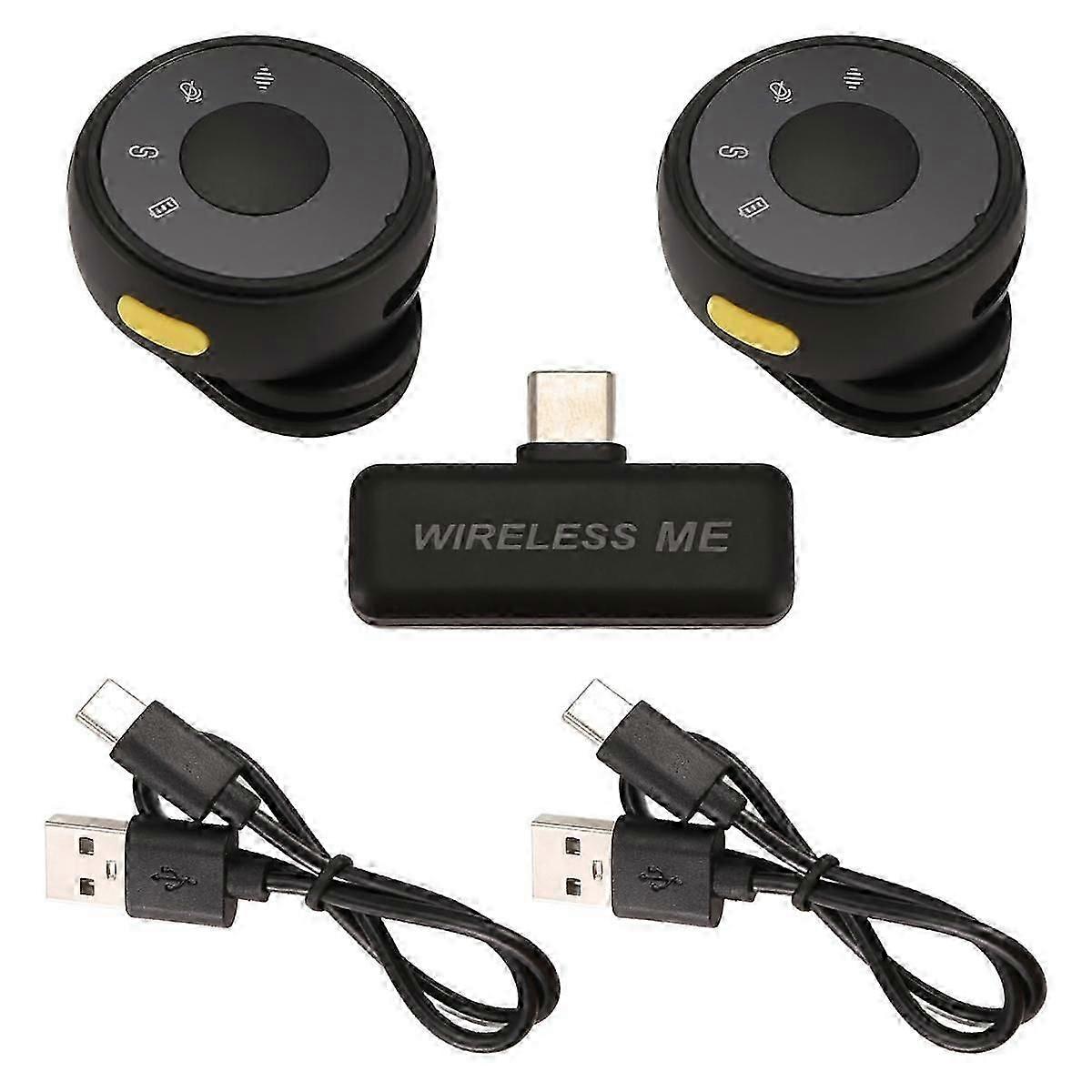 Magnetic Suction Back Clip Wireless Microphone USB-C Circular Button Lavalier Microphone for Live V