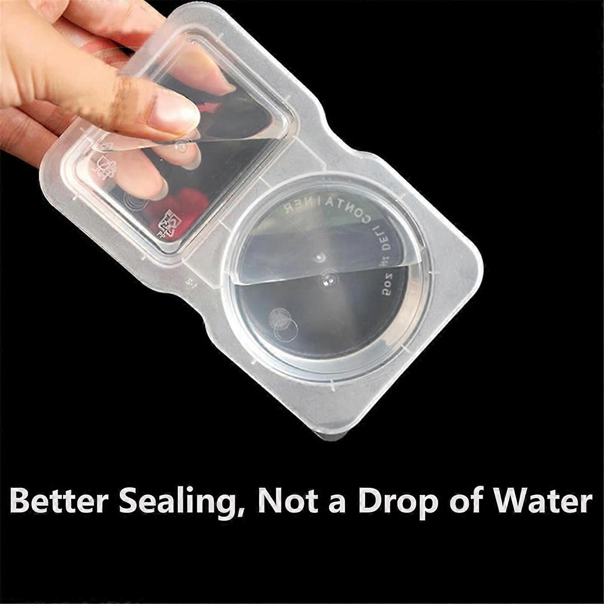 Double Compartment Condiment Container with Lids Reusable 25PCS