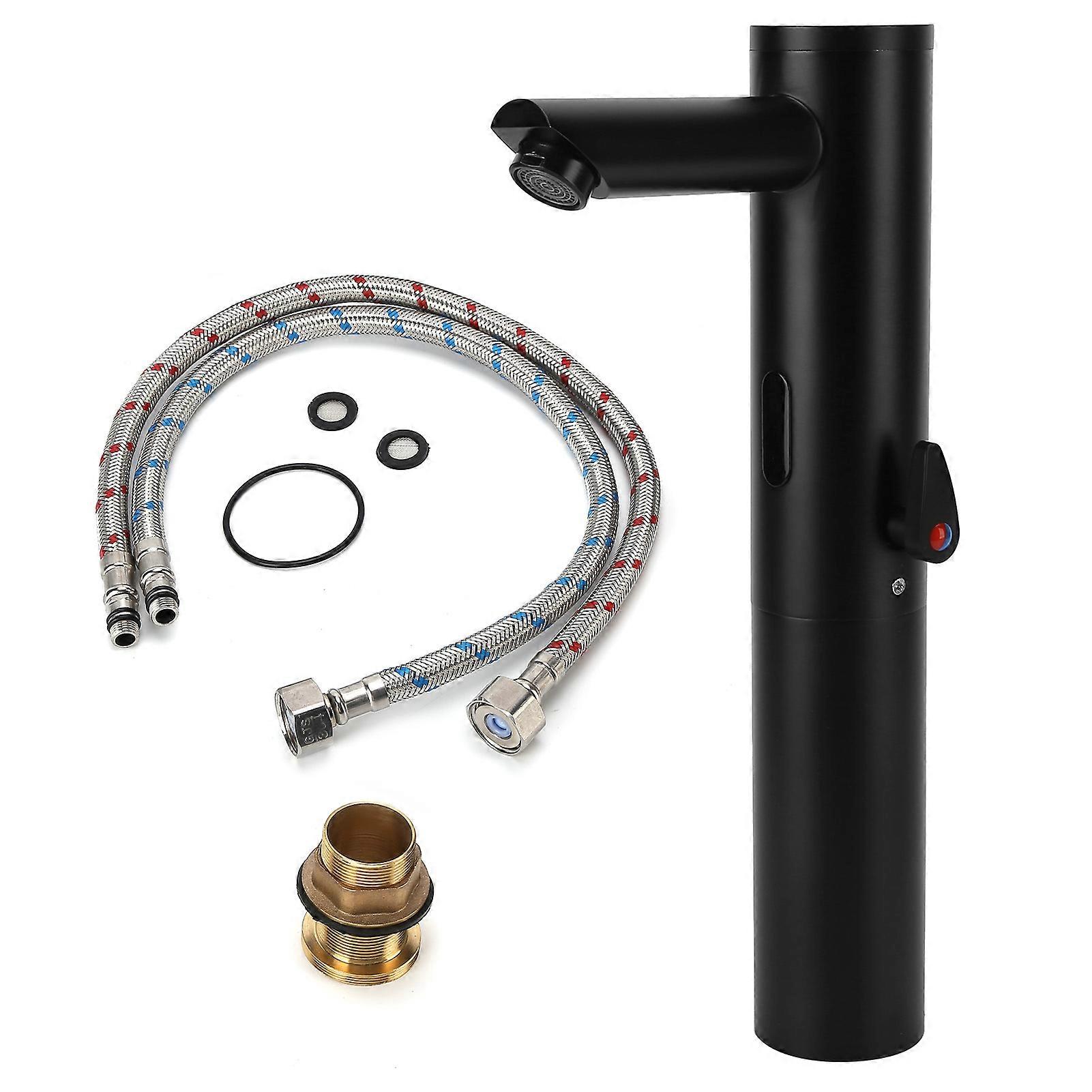Robinet à capteur automatique en laiton sans contact avec intégration eau chaude et eau froide noir pour cuisine et salle de bain