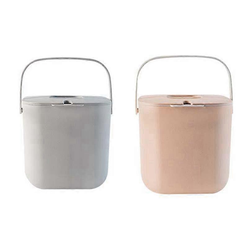 2Pcs Compost Bin for Everyday Organic Waste with Lid