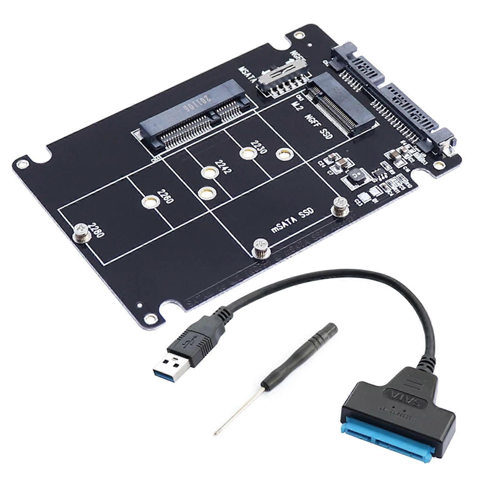MSATA to Sata 3.0 Adapter USB 3.0 Sata Hard Disk 2 in 1 Converter with Cable
