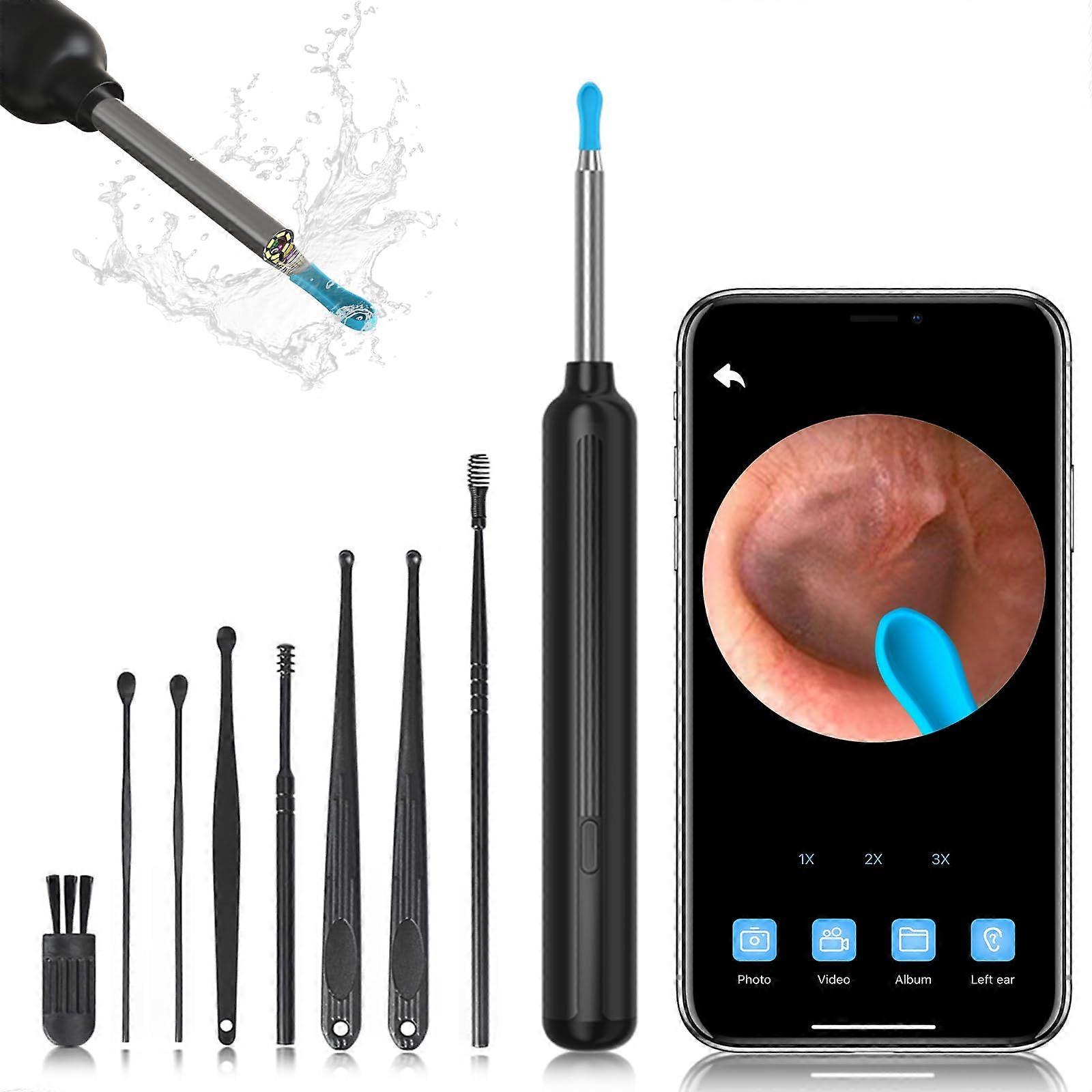 8 Pieces Ear Wax Removal Tool Camera for iOS & Android Camera Ear Wax Remover Kit 8-Piece Endoscope Set