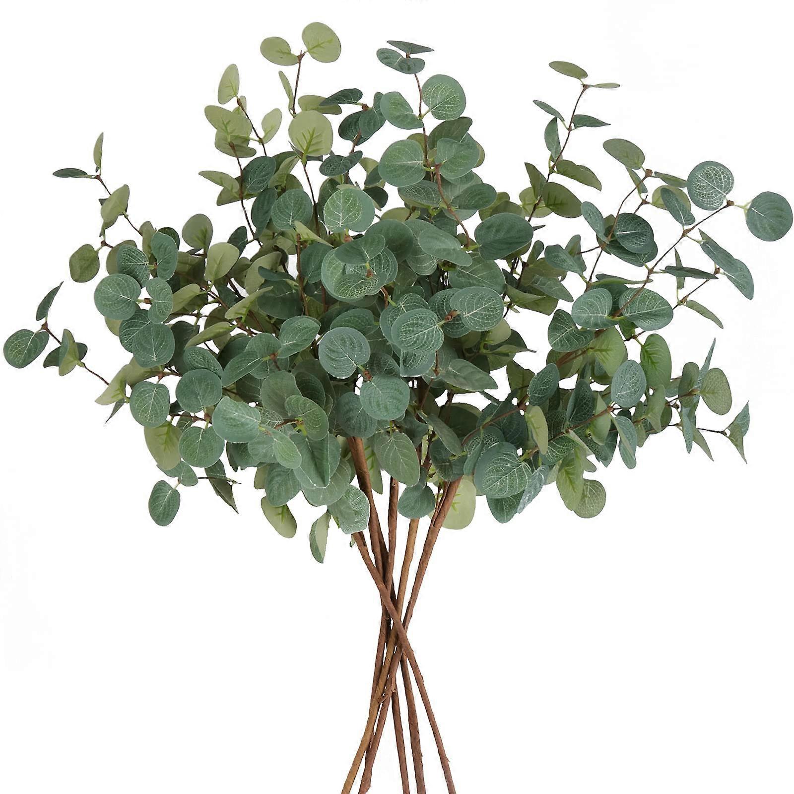 6 Pcs Tall Artificial Eucalyptus Stems for Home Party Decorations 24"