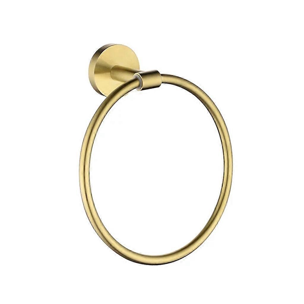 Ruostumattomasta teräksestä valmistettu pyyherengas seinään kiinnitettävä pyyheteline pyöreä vintage yksinkertainen pyyheteline kylpyhuonetarvikkeet kestävä 拉丝金