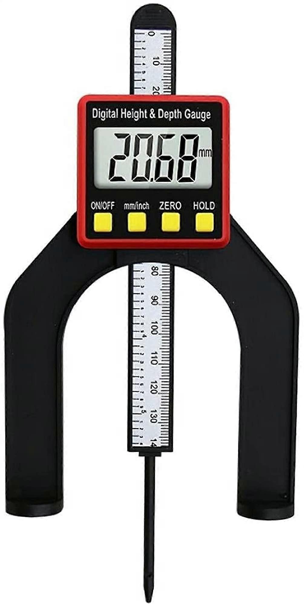 Digital depth gauge for woodworking, 2in1 height measuring tool for setting dado grooves