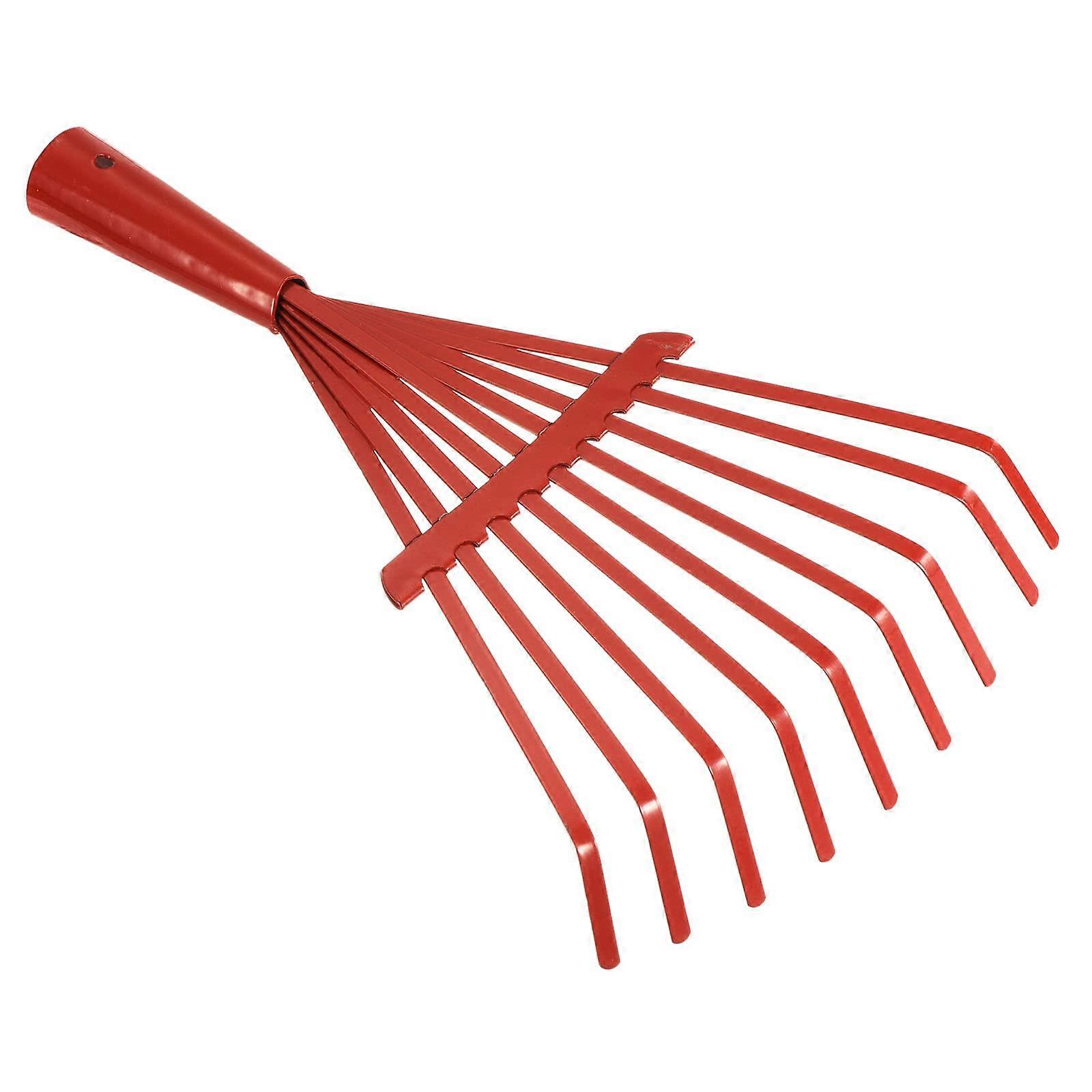 9 Tines Leaf Rake Replacement 2-Pack High Carbon Steel Hardened Rake Tine Set For Folding Garden Rake Red