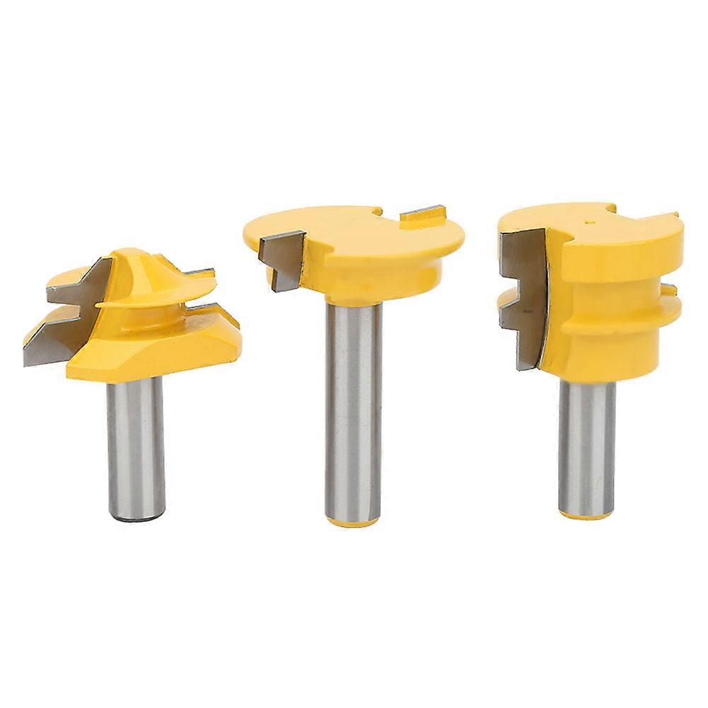 3pcs 1/2" Shank 45° Lock Miter, Reversible Glue Joint & Drawer Lock Joint Router Bit Set