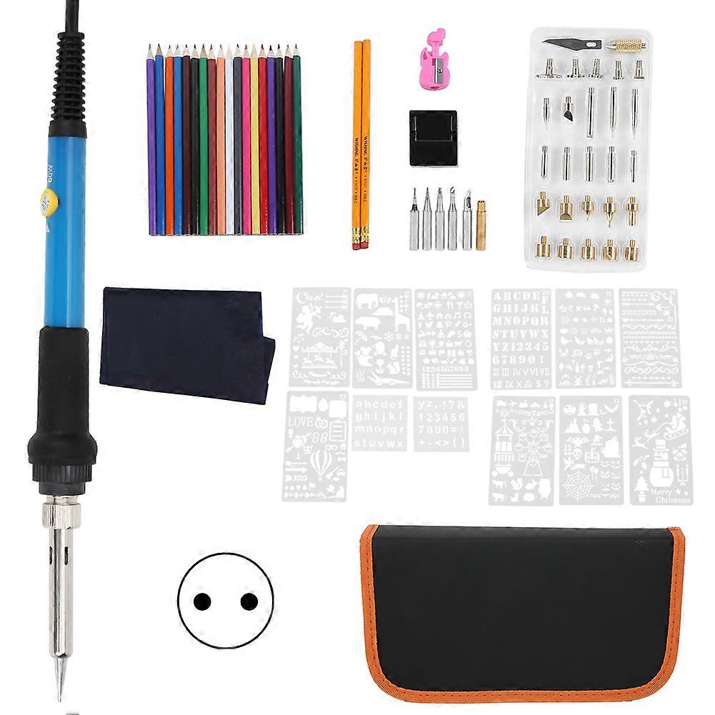 78Pcs Soldering Iron Set 60W Adjustable Temperature Pyrography Wood Burning Welding Tool Kit