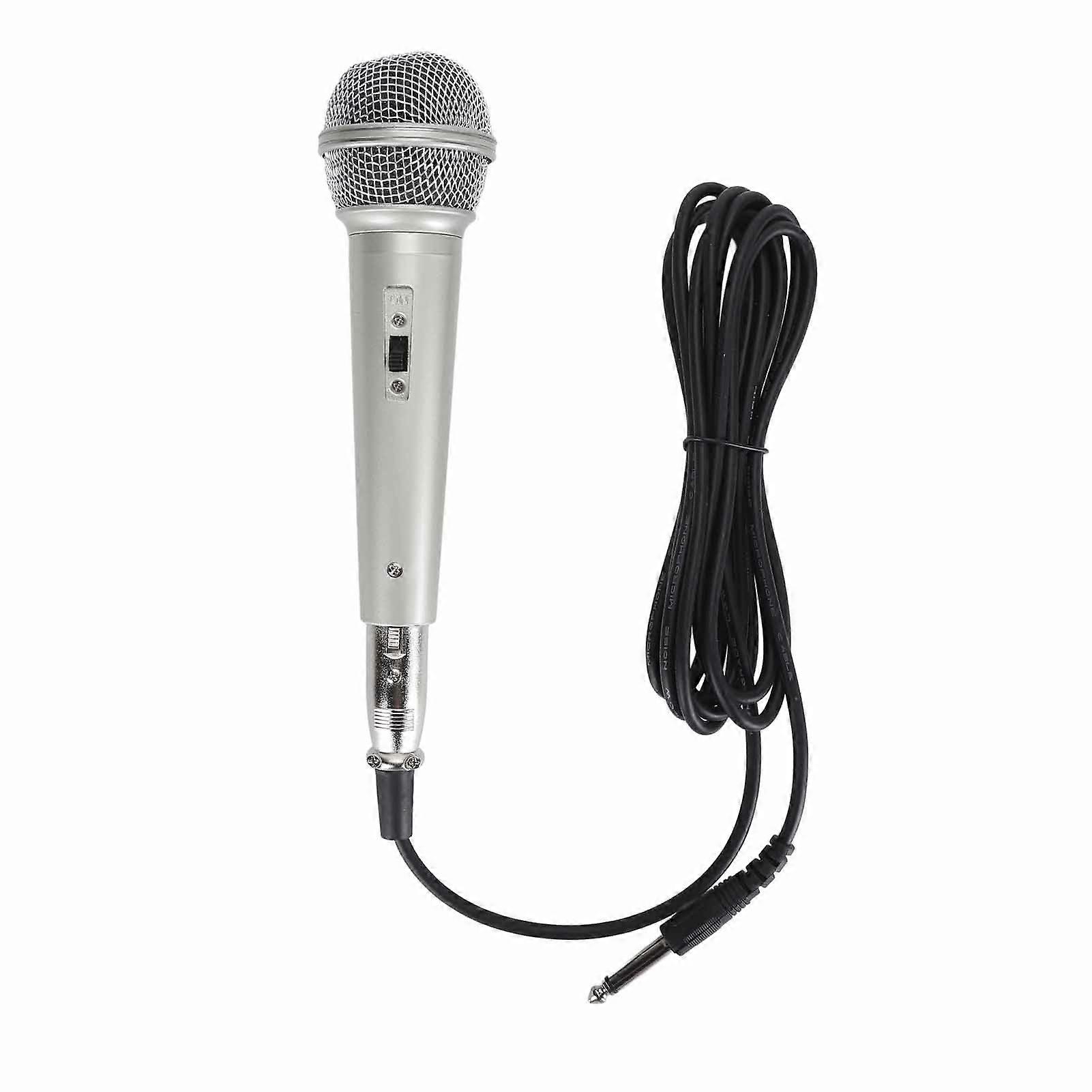 6.35mm Jack Wired Microphone, Clear Sound, Ergonomic, Dynamic, for Singing, Conference, Champagne