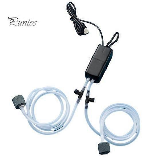 1 Set Oxygen Pump Dual Tube Design Mini Aquarium Air Pump Kit Ultra-Quiet USB Charging Pump for Fish