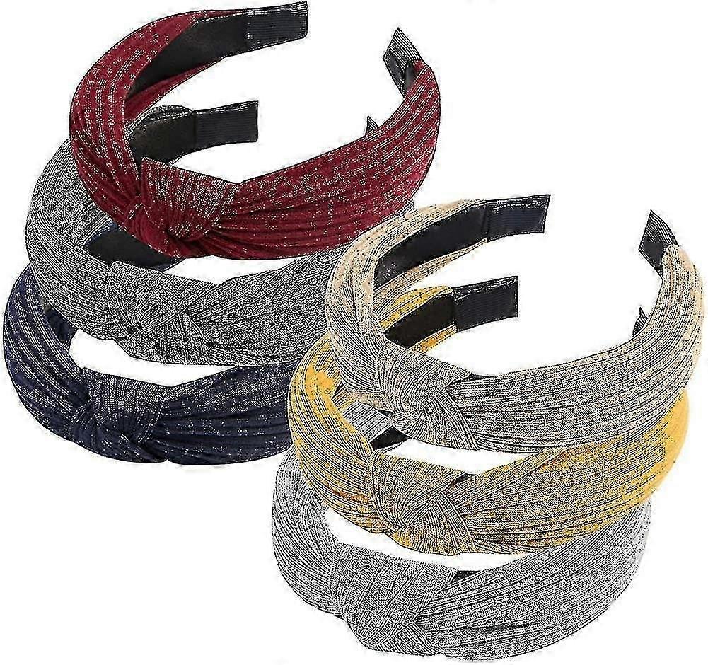 Headbands Για Γυναίκες 6 Πακέτα Ύφασμα Hair Band Wide Plain Headbands Ελαστικό κεφάλι