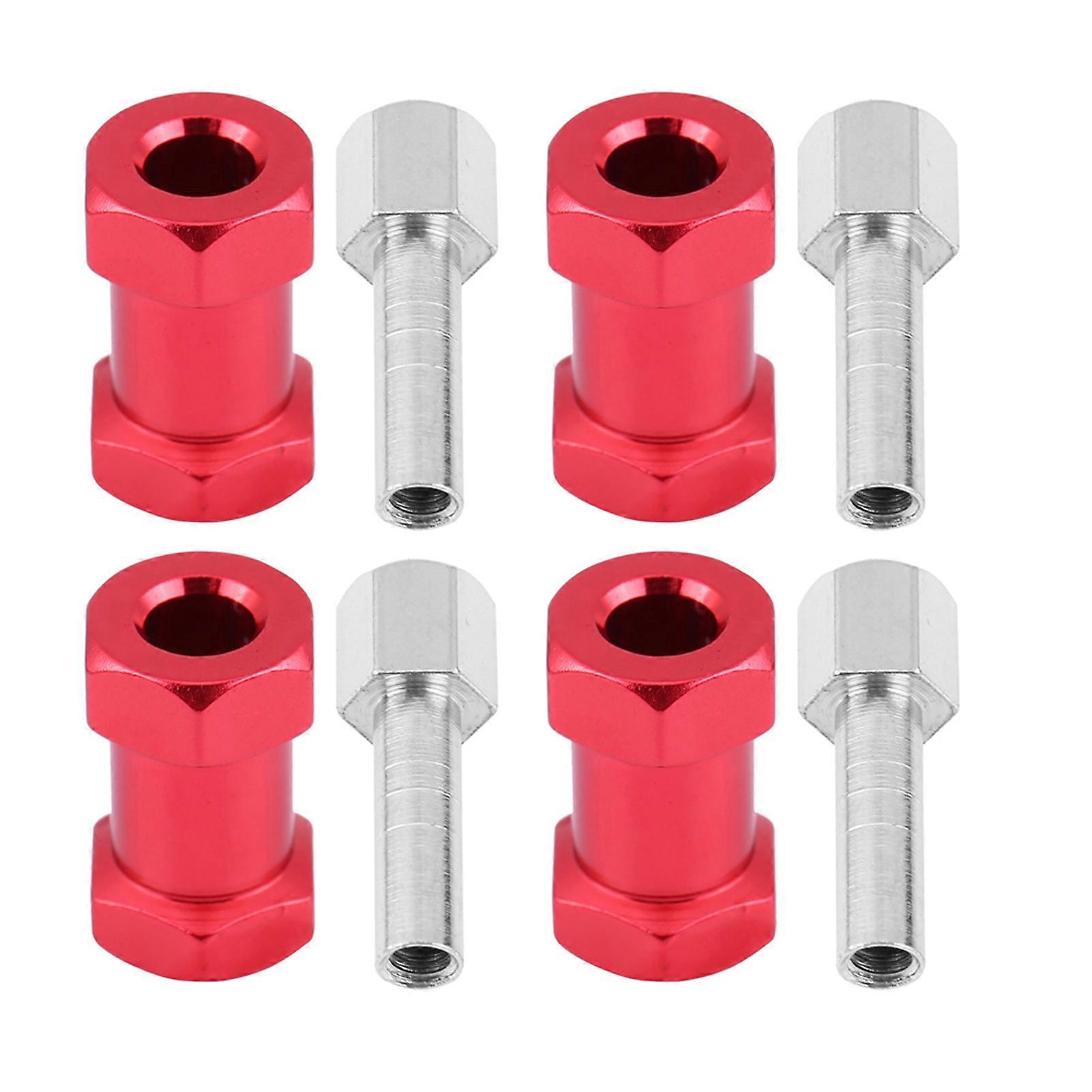 4pcs 12mm RC Hex Wheel Hub Metal Adapter for D90 AX10 CC01 SCX10 F350 Crawler (20mm Red)