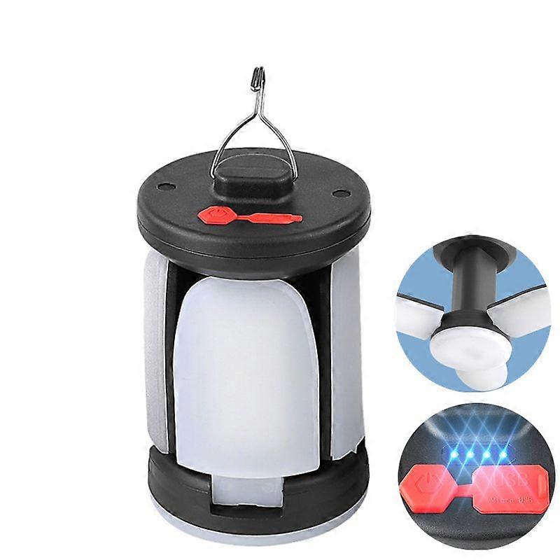 Folding Hooking Led Camping Lantern Light Solar USB Charging 6 Gears Adjust Emergency Power Output