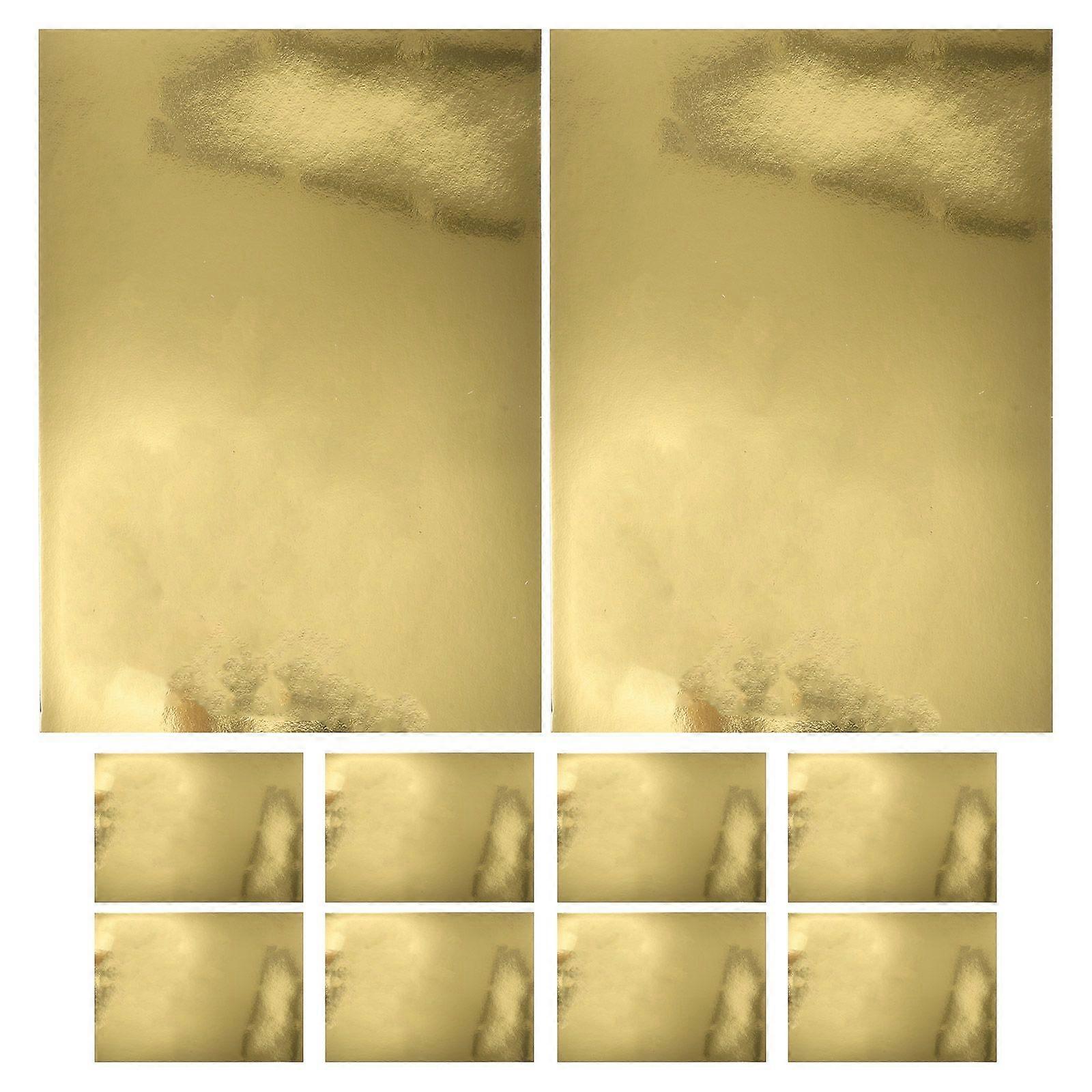 10 Sheets Gold Mirror Cardstock Shimmer Metallic Paper A4 Size Card Stock Foil Sheets Printer Paper Cardstock For Card Making Diy Projects Crafting Bi