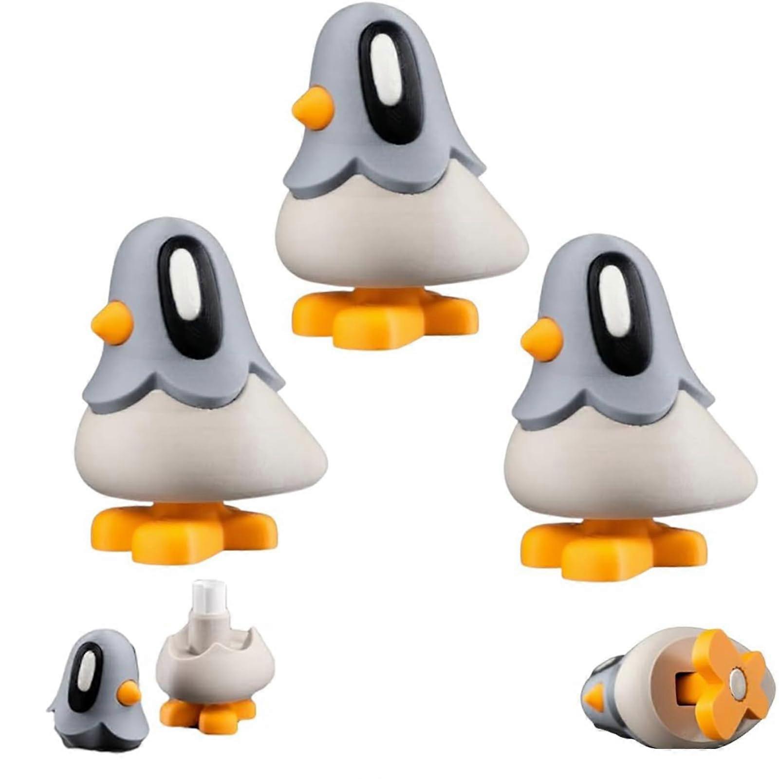 Blob Pigeon Toy with Magnetic Foot and Hidden Note Compartment, 3D-Printed Pigeon Box with Articulated Legs, Set of 3