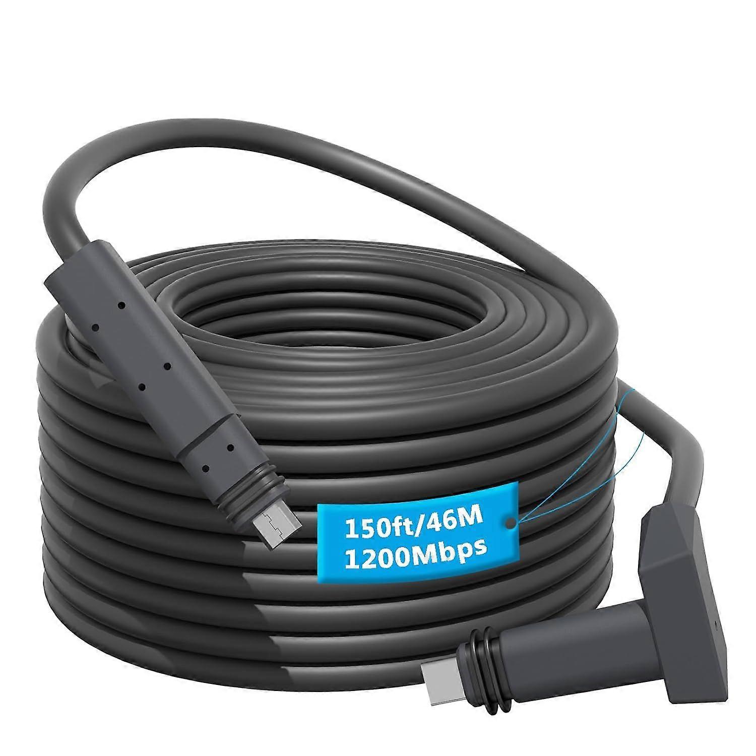 150FT/46M Starlink Cable Extension Kit - Waterproof Gray with End Caps, Replacement Satellite for Rectangular V2 Essential Accessories