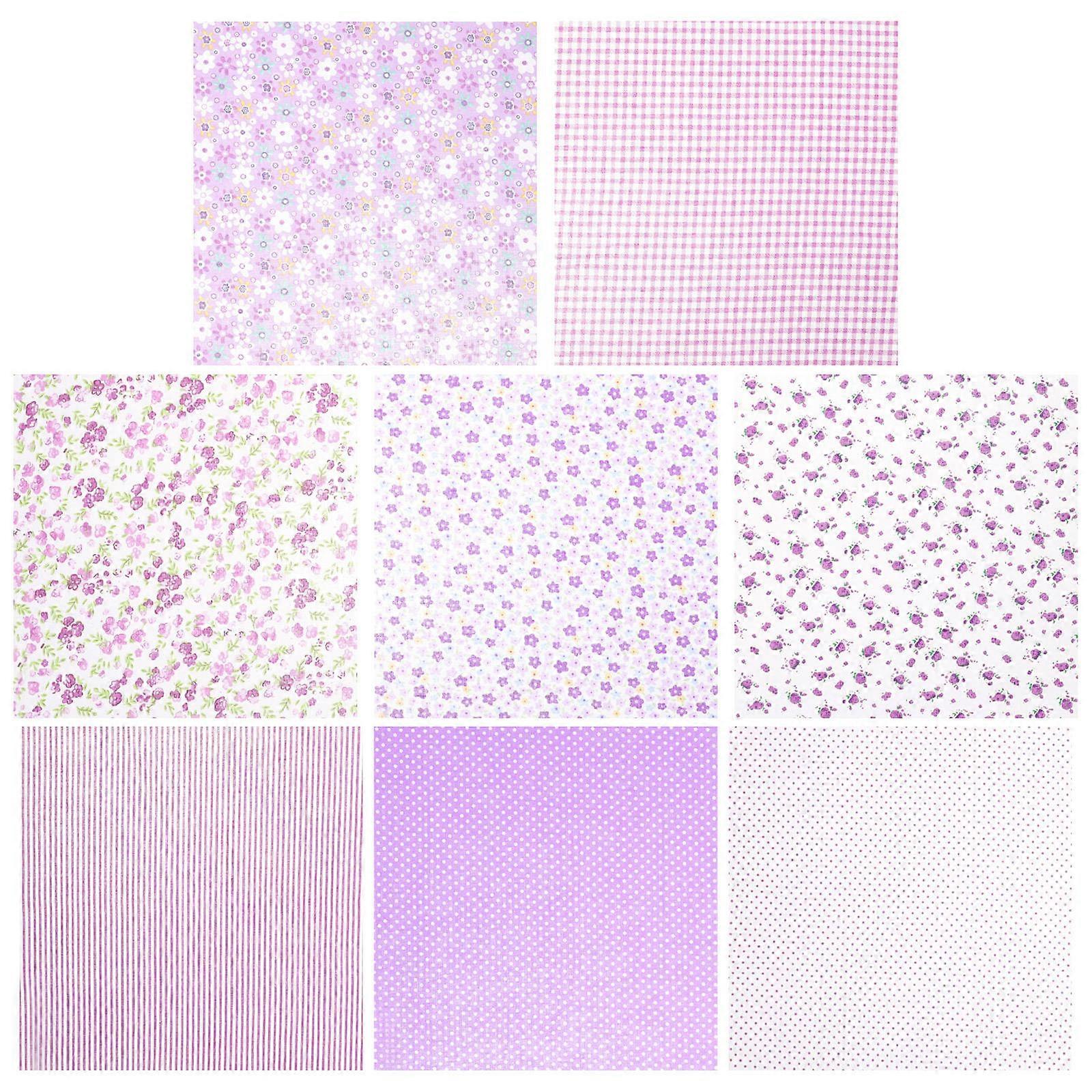 Cotton Fabric Set with Flower Patterns for DIY Crafts, Sewing, Quilting, and Scrapbooking Projects – 8 Sheets