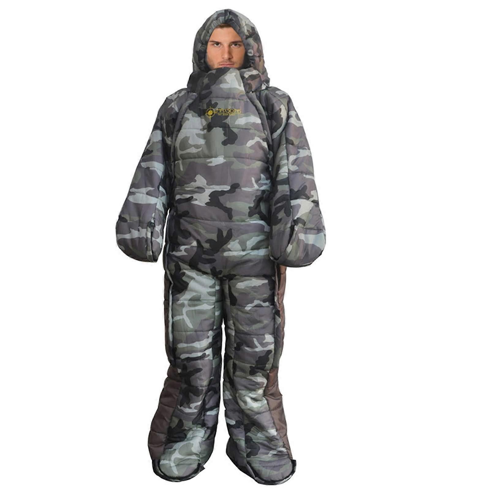 Sleeping Bag Humanoid Sleeping Bag, Portable Camping Sleeping Bag for Adults Jacket with Feet and Sleeves, Ultralight Sleeping Bag, Warm Windproof/B/L