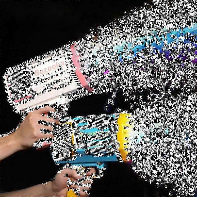 Bubble Gun Rocket 69 hull Såpebobler Machine Gun Shape Automatisk blåser med lette leker