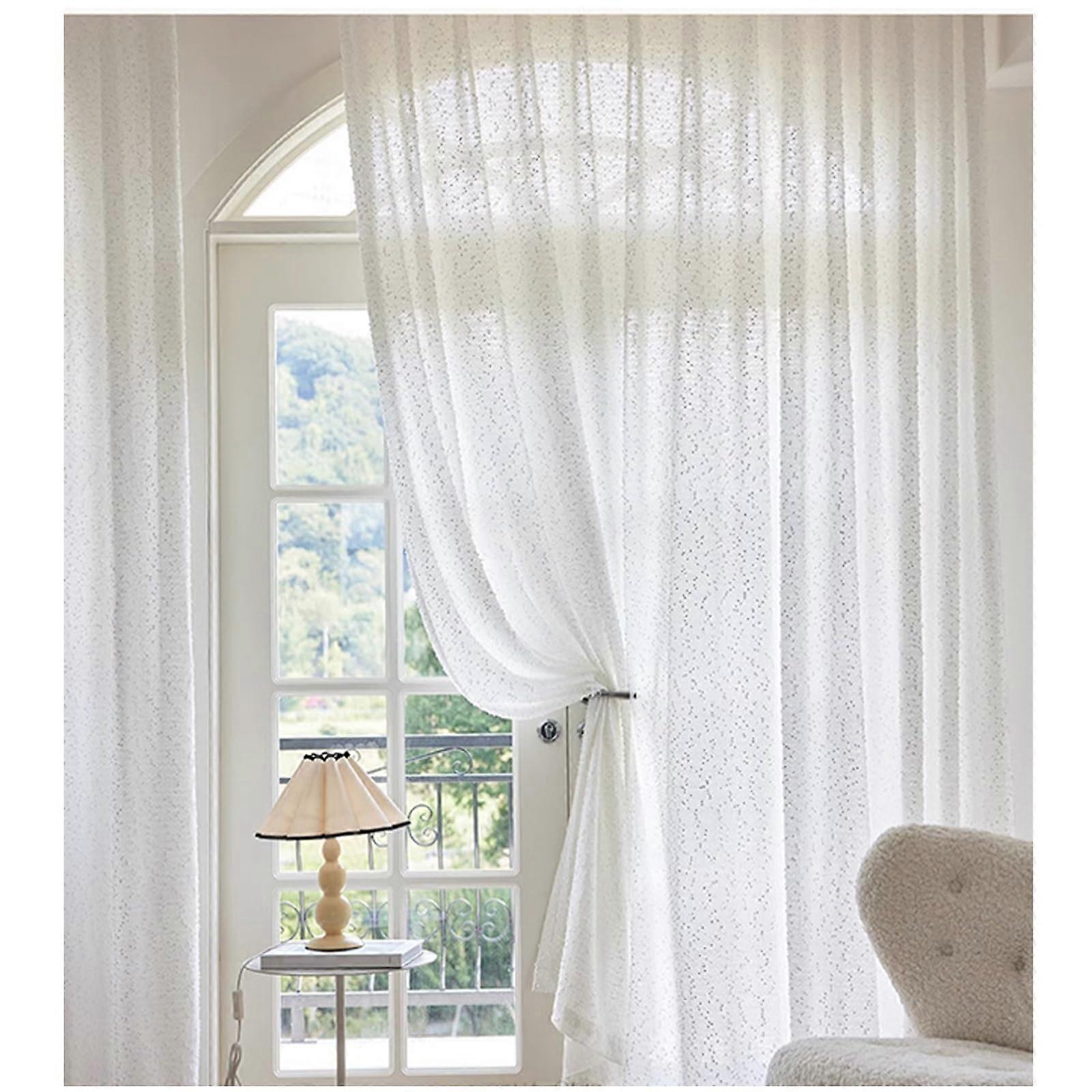 Transparent Voile Curtain, Soft Light Filtering, Airy Semi-Transparent Design, 59 x 106 cm, White for Living Room, Dining Room, Bedroom