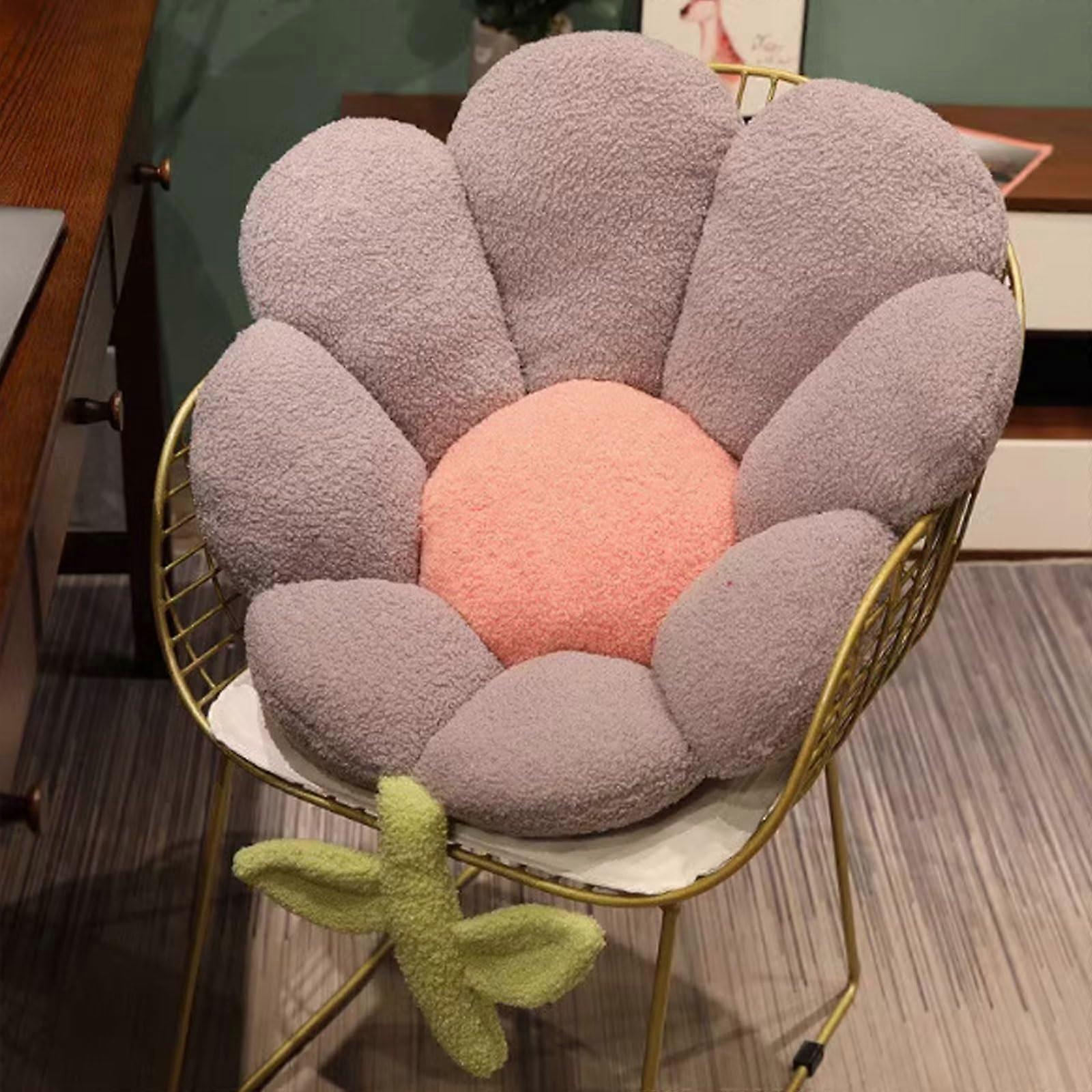 Hanging chair cushion, flower shape, hanging chair cushion, egg chair cushion for hanging chair, floor, balcony, garden, 80 X 80 cm, nonslip gray