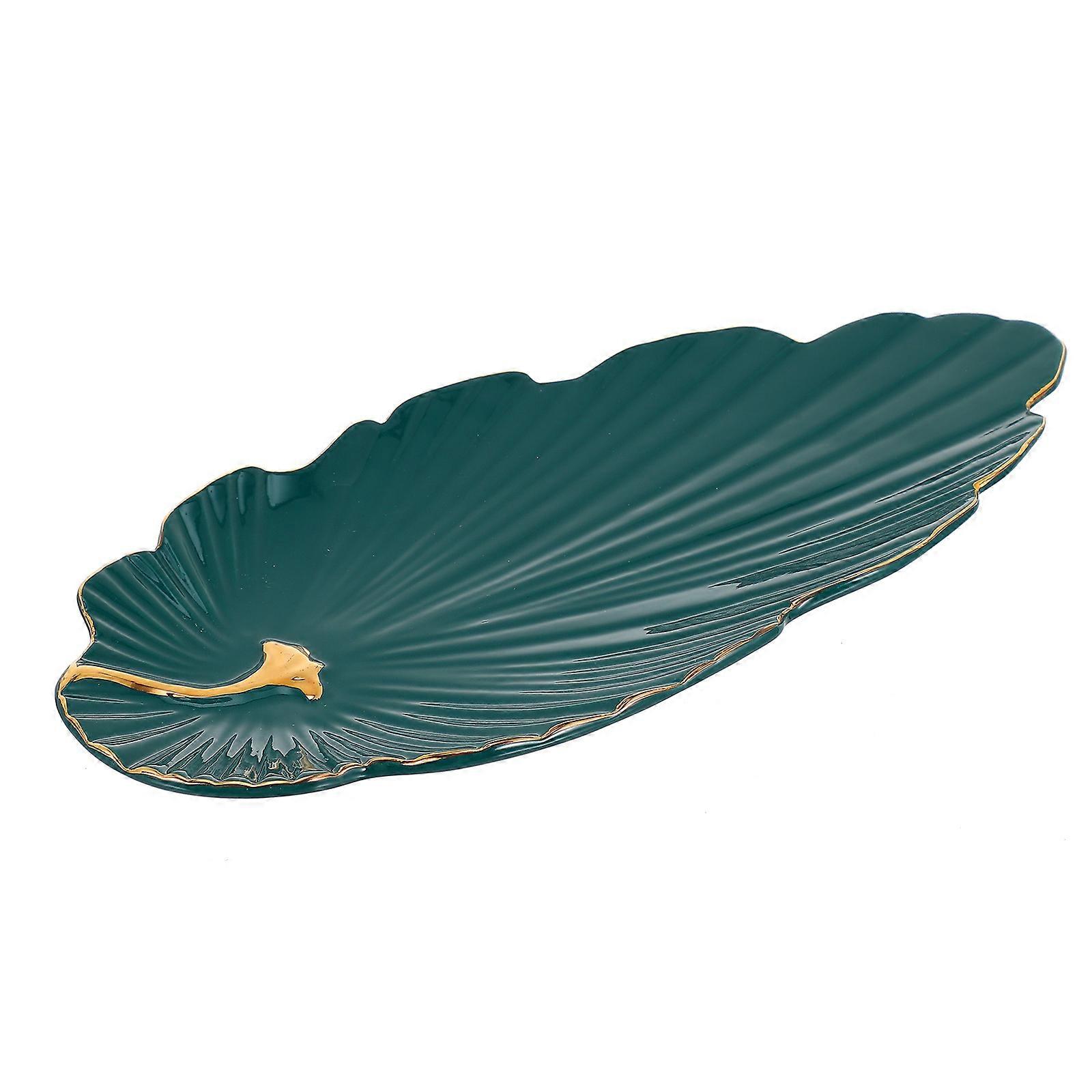 Leaf Ceramic Plate Dumpling Dish Graceful Bedroom Photo Prop 1Set