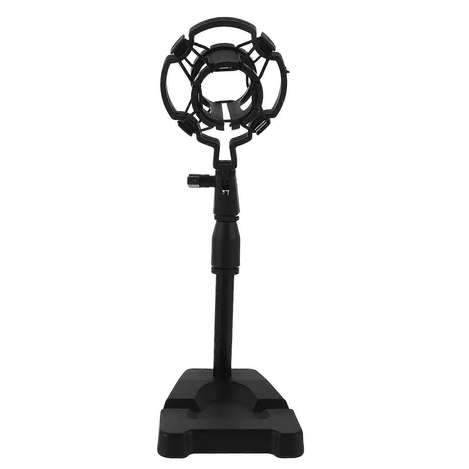 Small Mic Stand Stable Support Multi-angle Adjustment Musicians Plastic And Metal Square Base Compact Design 1Pack