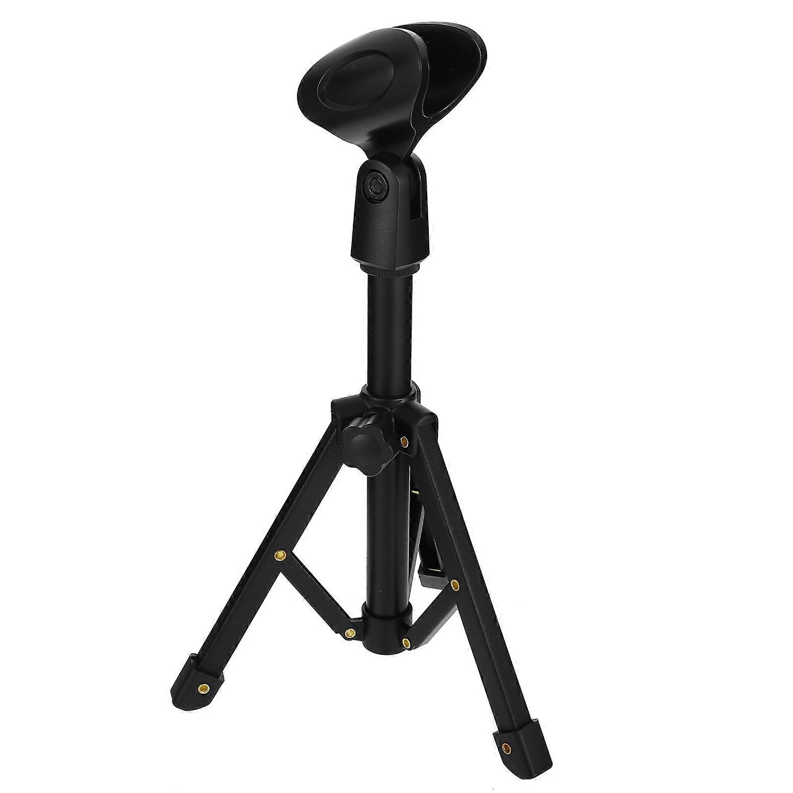 Mic Stand Adjustable Compact Design Durable Mic Stand for Live Broadcast 25.8x5.8cm 1Set