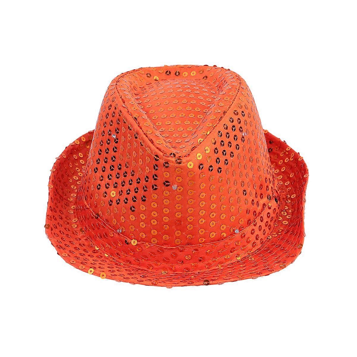 Beautiful Shining Hat Stage Shining Prop Hat Party Jazz Style Adults 28x24cm Plastic Cloth 1Set