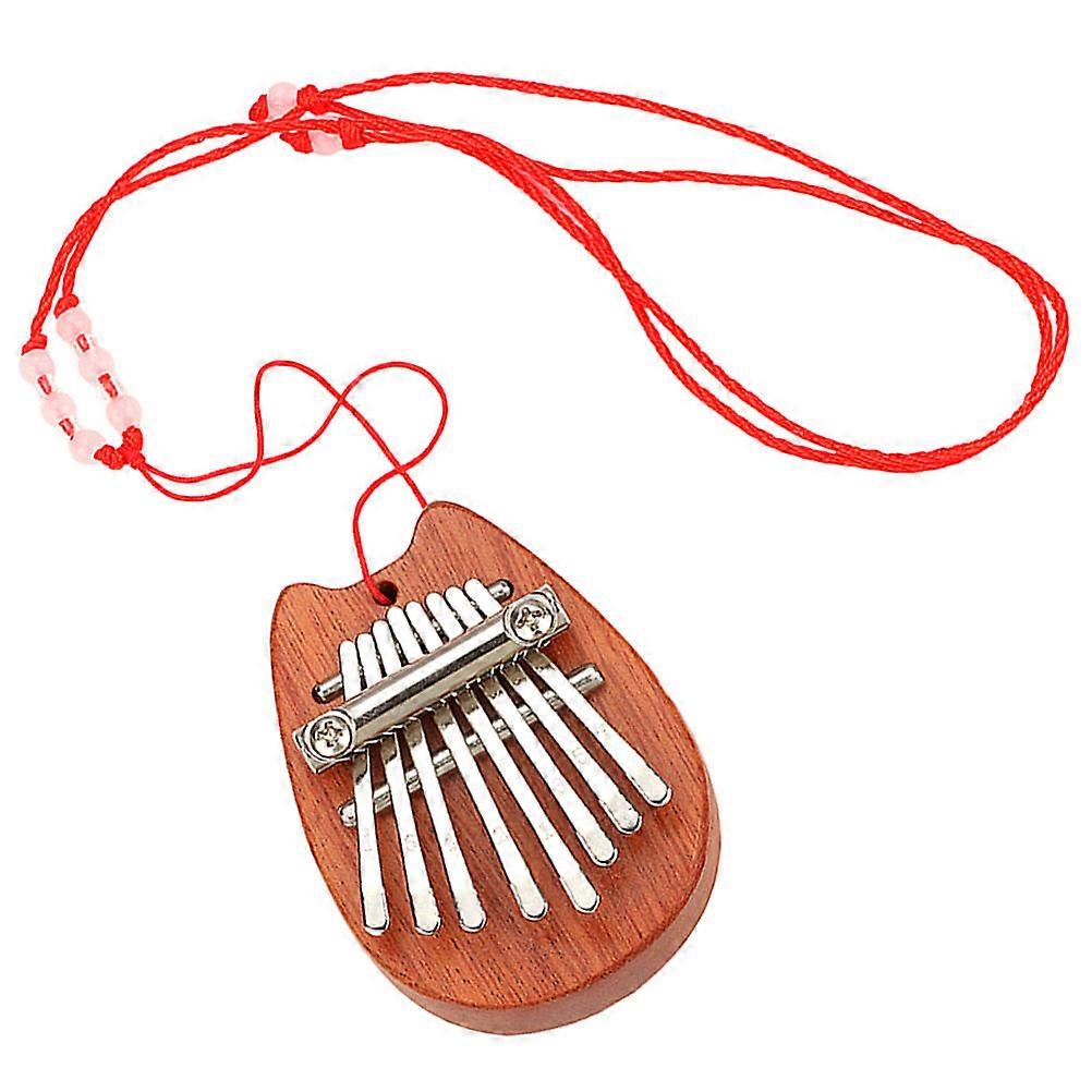Kalimba Mini Thumb Piano Portable Music Instrument Musical Practice Light Brown Wood 1Pcs