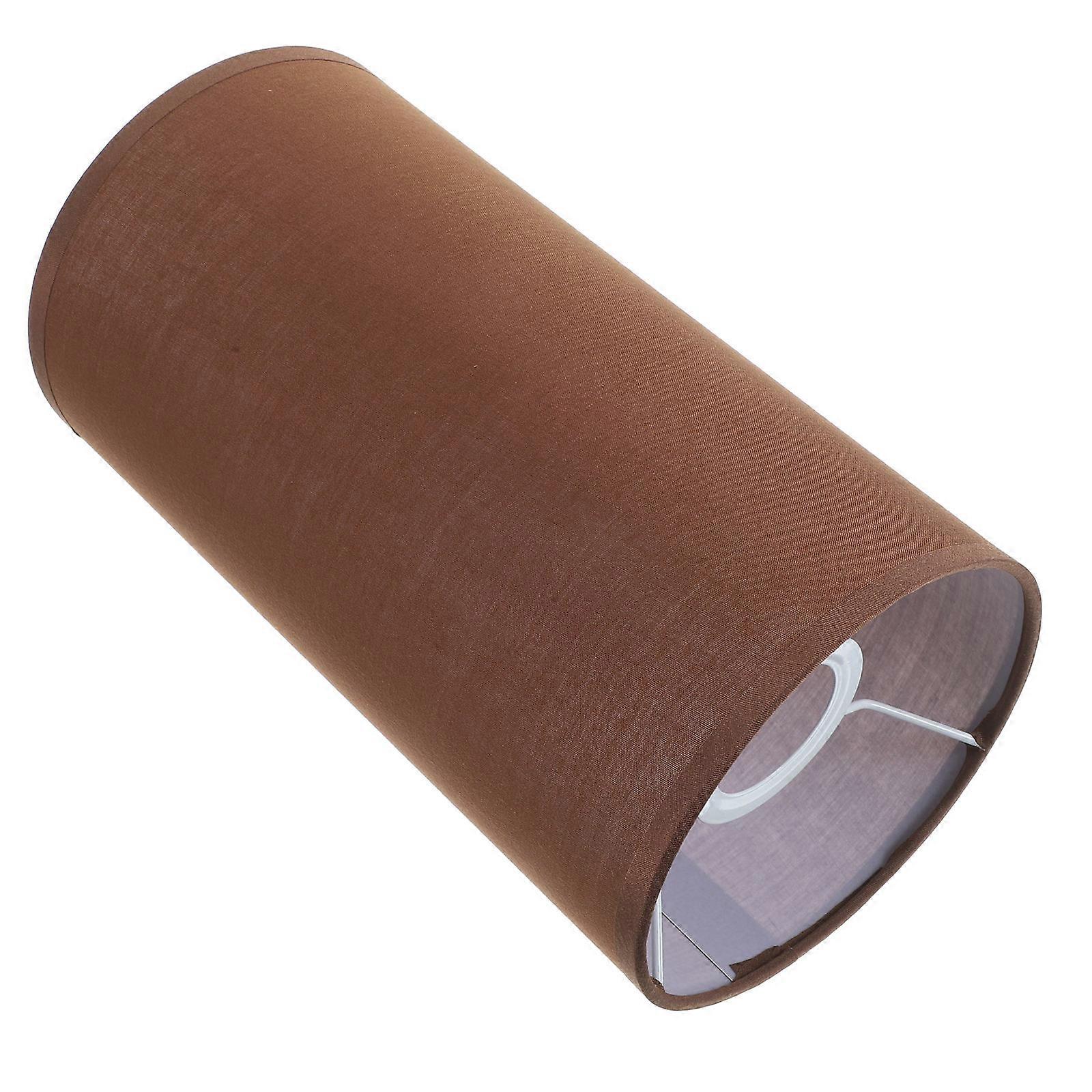 rustikt tyg trumma lampskärm taklampa skärm cylinder design för vardagsrum balkong hotell sovrum lampor kaffe färg