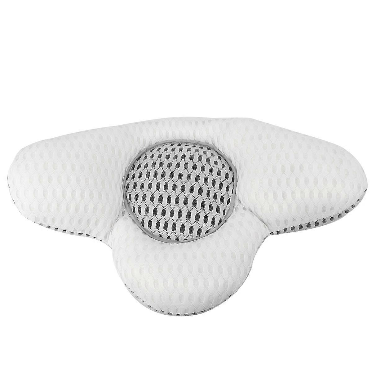 Ergonomic Lumbar Support Cushion Lumbar Pillow for Adults Pain Relief White Oval 48x34x11cm Relaxes Muscles 1Set