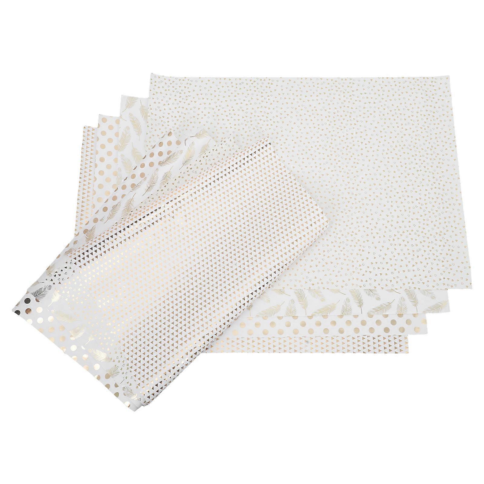 Durable Wrapping Paper Roll Baby Shower Golden 70.00X50.00X0.10CM Large Size 8Pcs