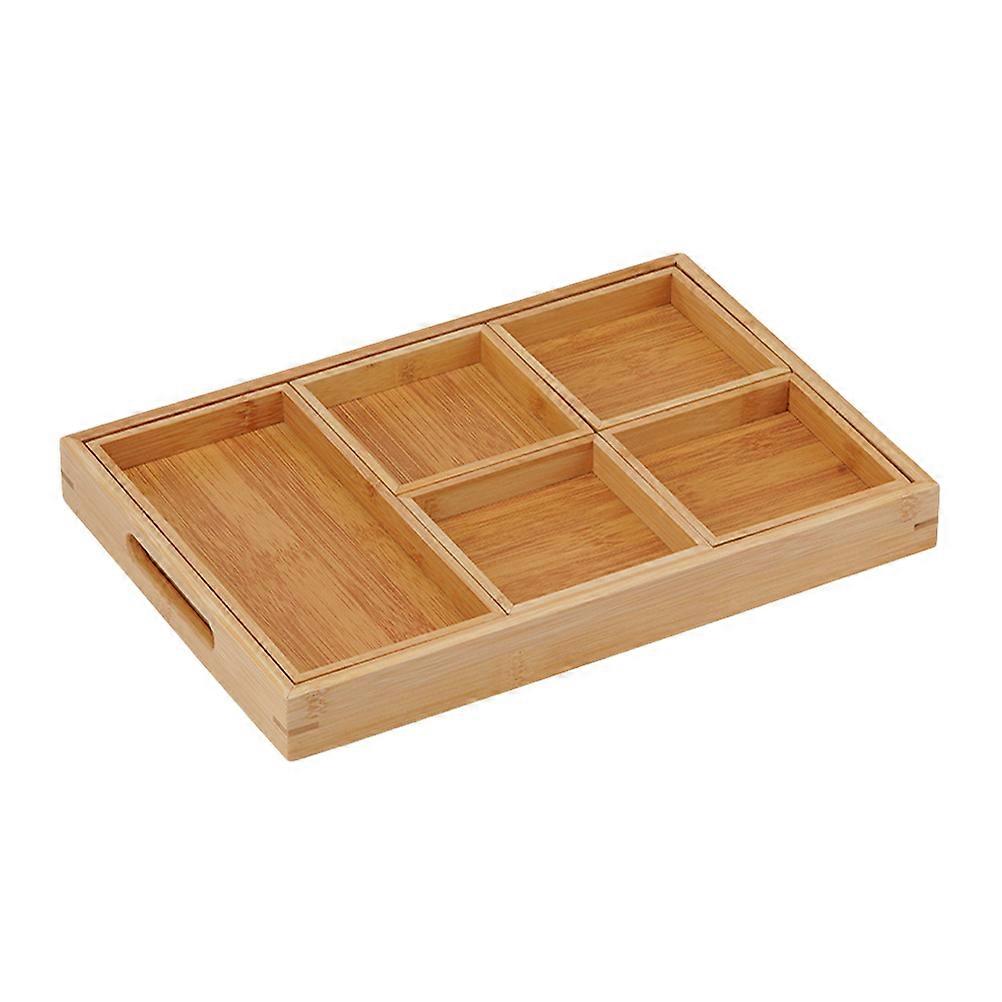 Hölzernes Lebensmitteltablett Vorspeise Serviertablett für Bars Haushalte Bambus Material 1Set