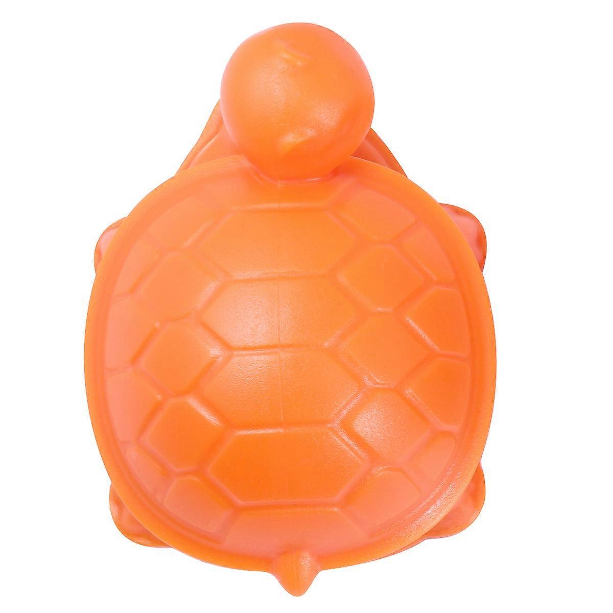 Mini Aquarium Magnetic Brush Cartoon Fish Tank Cleaning Tool Orange Turtle Shape 1Pack