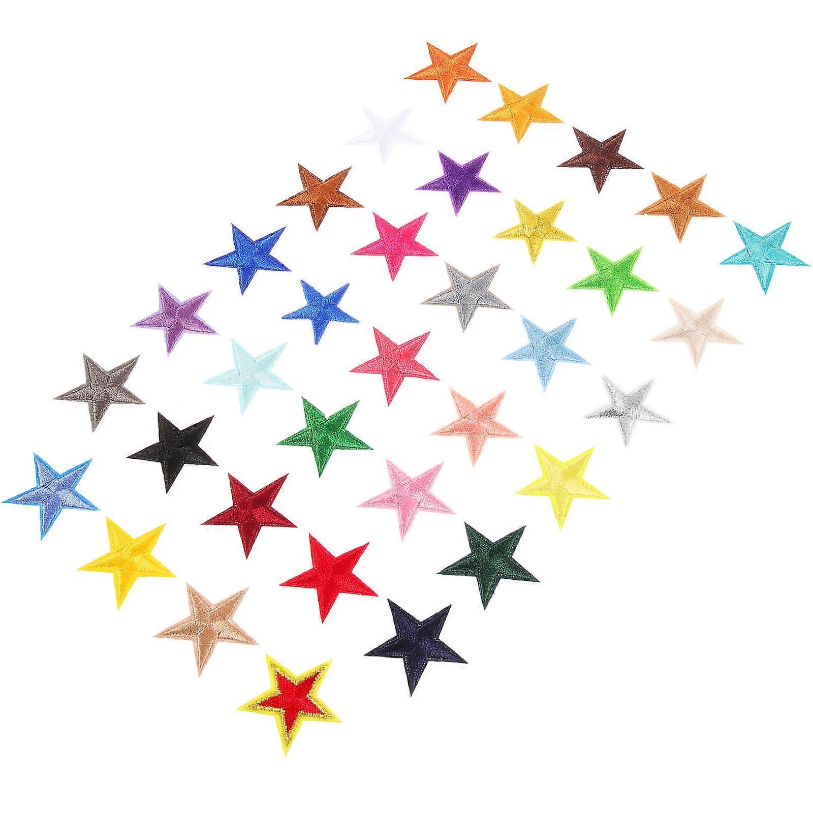 Embroidered Patches Star Appliques For Diy Enthusiasts Families Friends 35Pcs