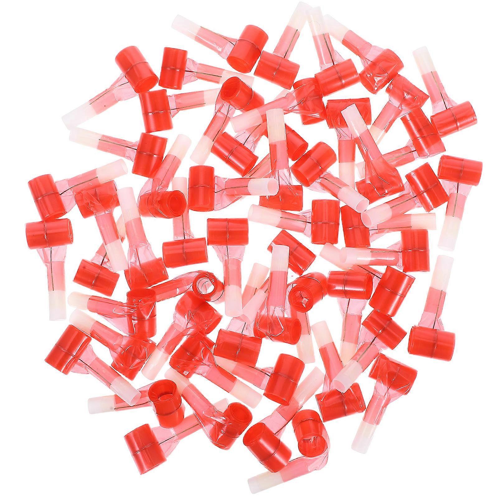Festival Blowout Whistle Toy For Birthday Parties Children'S Gatherings Family Games Red Plastic 50Pcs
