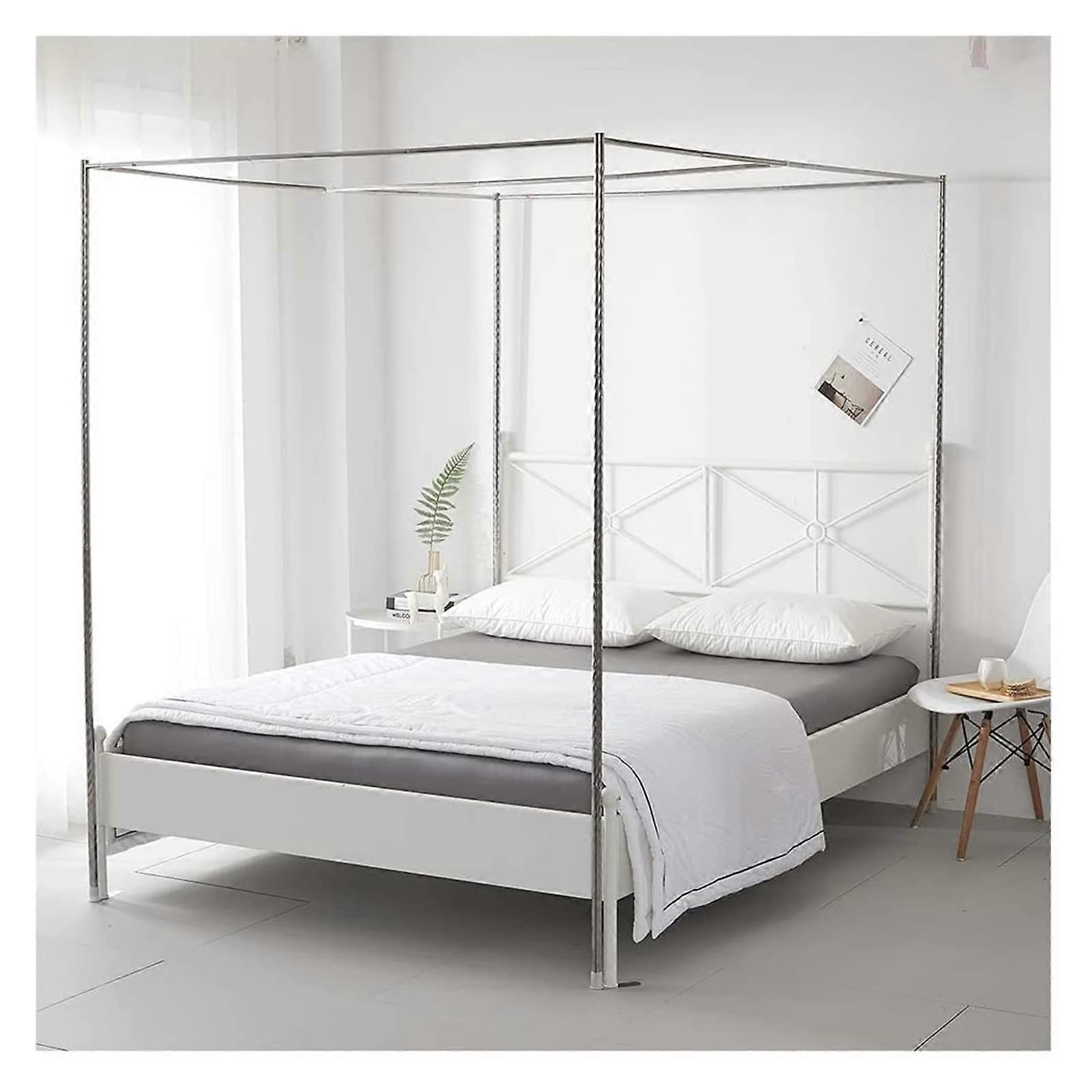 Mosquito Net Frame With Metal T-Connector, Thick Stainless Bed Stand 24mm, Canopy Mount, Fits Single/Double/King 1.8x2m
