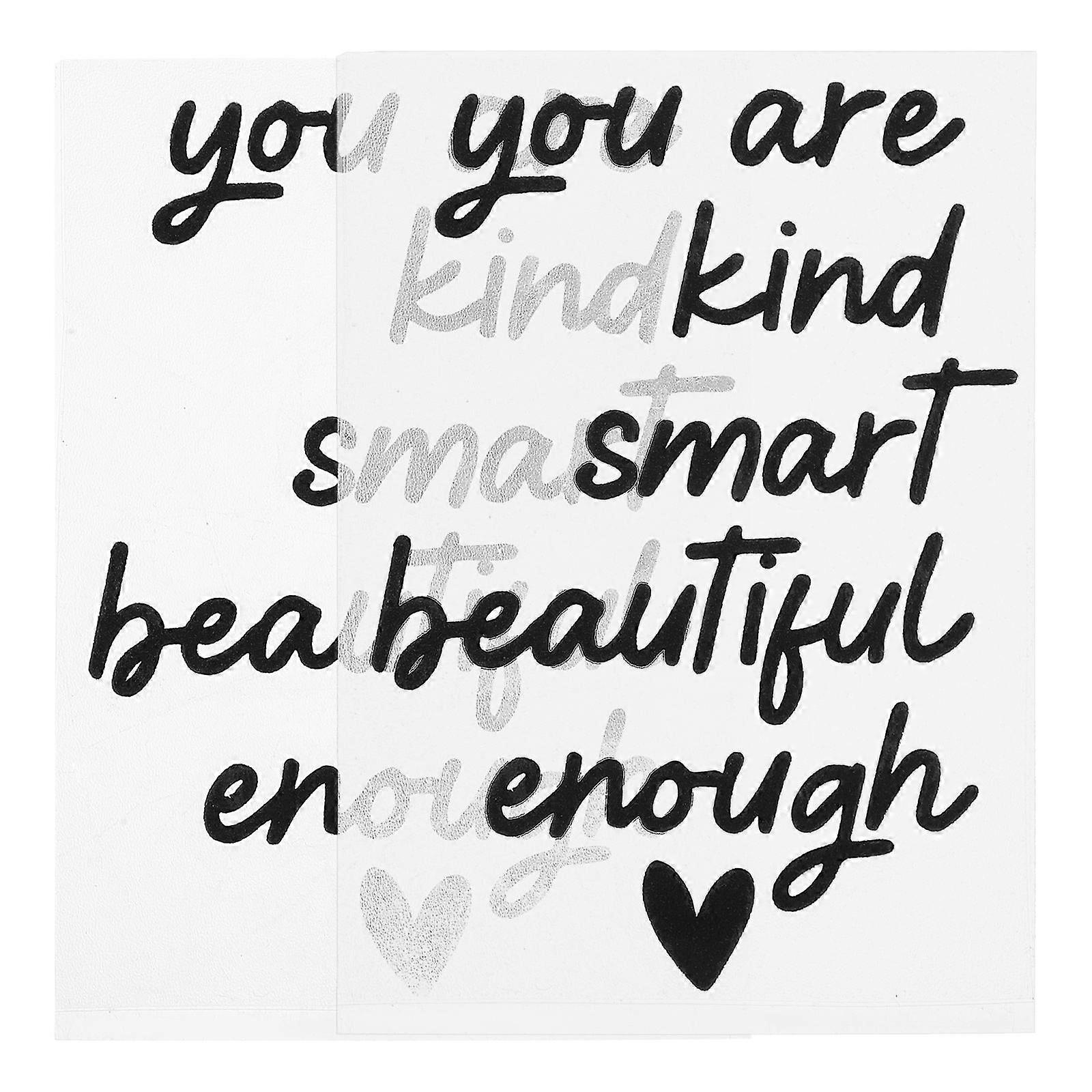 ブラックインスピレーションビニールデカール2枚、バスルームミラー、洗面化粧台、滑らかな表面用のモチベーション付き引用ステッカー、壁の取り付けが簡単