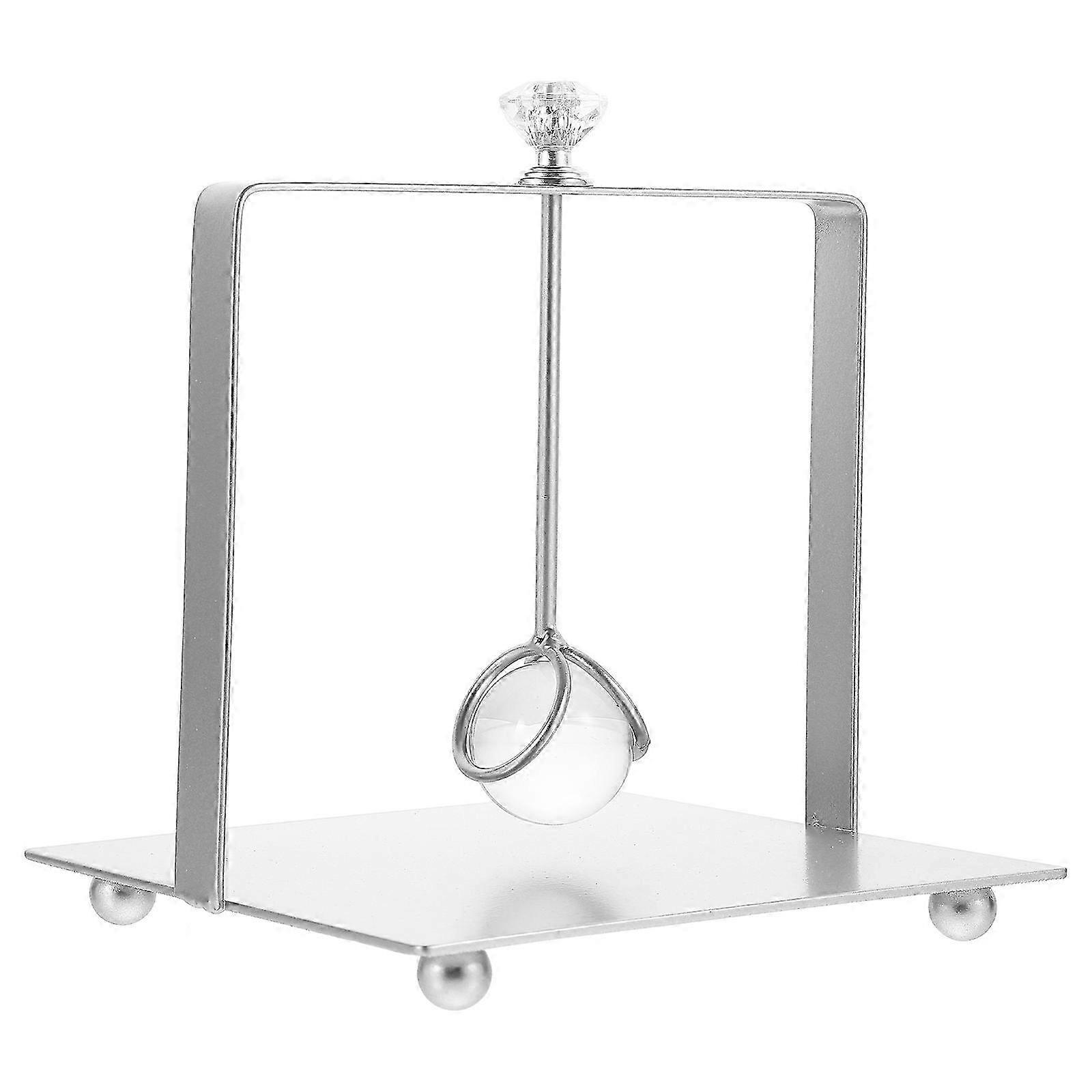 Portatovaglioli con sfera di cristallo Organizer da tavolo in argento 15x13,5x13,5 cm