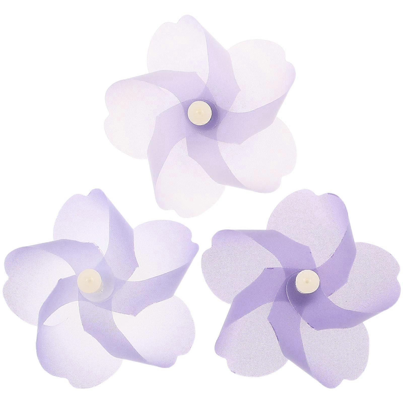 Kids Bicycle Accessories Rotating Windmill Purple Sakura Shape Ornament For Daily Commuting 3Pcs