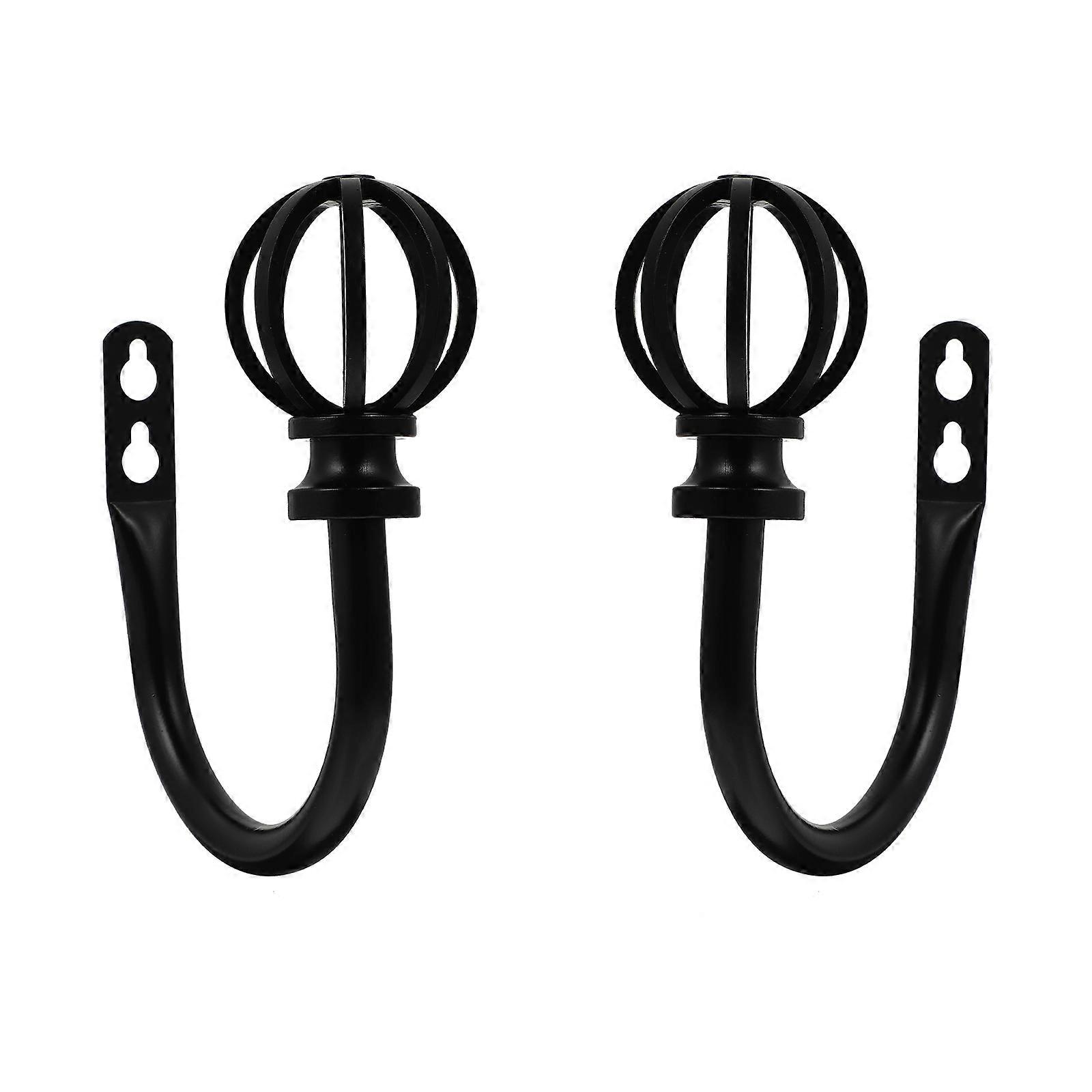 2pcs Iron Curtain Tieback Decorative Holdback Wall Hooks