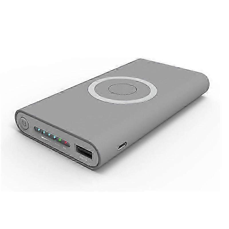 DIY Power Bank Case Type C Wireless Charging DIY Mobile Power DIY Mobile Power Box Kit for 10000mah Lithium Ion Battery Gray