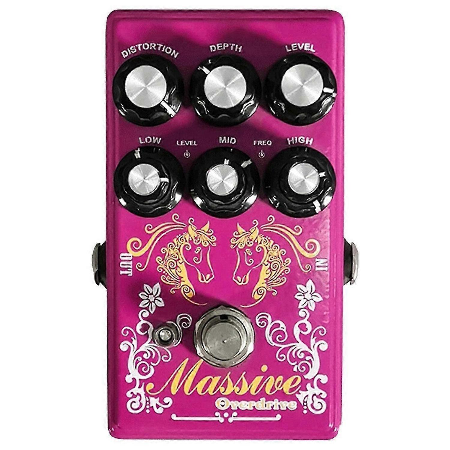 Gitarren-Distortion-Overdrive-Effektpedal, Tiefe, Pegel, 3-Band-parametrischer EQ-Soundmodifikator, Overdrive